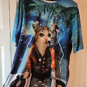 DJ Cat Graphic T-Shirt